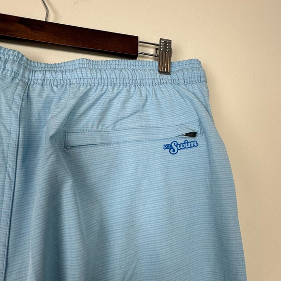 Mr. Swim Pastel Blue Striped Technical Swim Short NWT Size 2XL - Picture 6 of 9